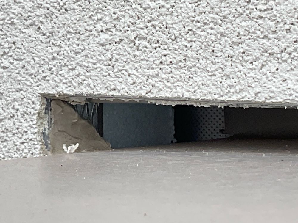 Gaps in the external walls needing caulking against water, Truganina