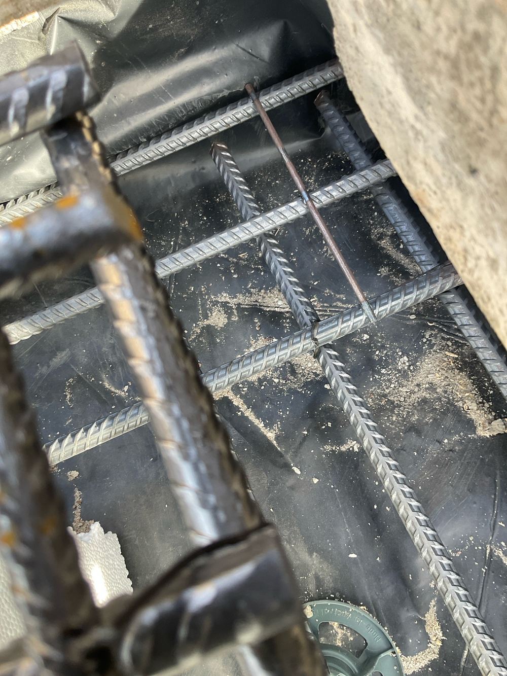 The corner bars missing from a Truganina slab the day before the pour